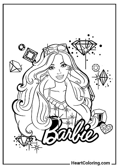Барби Барби — картинка-раскраска для детей