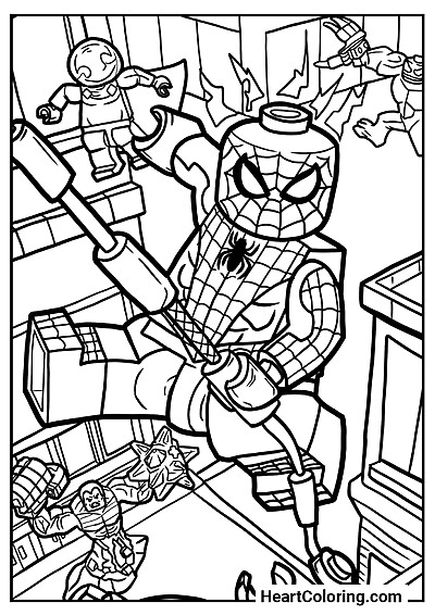 Spider-Man w Walce Unikalna kolorowanka Spider-Man w Walce — pobierz teraz