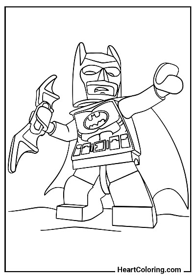 Spannende Malvorlage Batman mit Bat-Shuriken – jetzt herunterladen