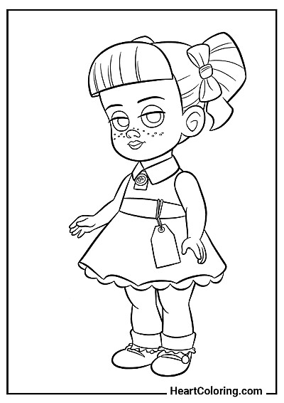 Ausmalbild Gabby Gabby aus Toy Story – druckbar im A4-Format