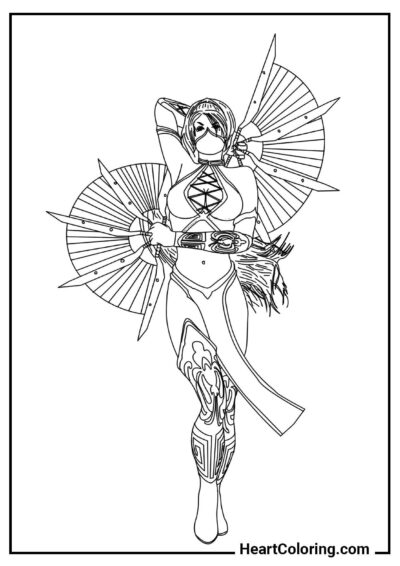 Kitana Kitana — imagen descargable para colorear