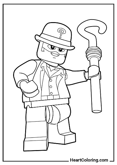 Mini-figurine Lego Énigme — coloriage du thème "Coloriage Lego"