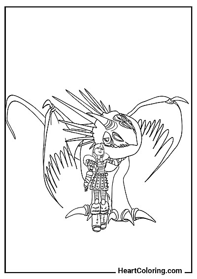 Desenho para imprimir: Astrid e Tempestade