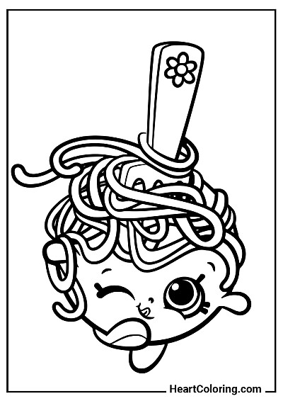 Shopkins Spaghetti — fichier gratuit de coloriage