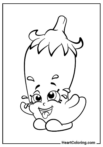 Piment — feuille A4 à colorier