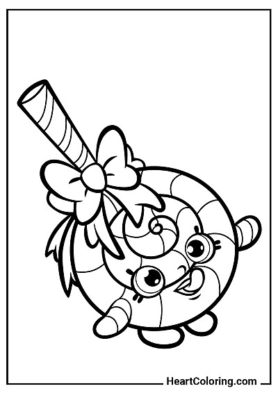 Bonbon Lolli Poppins — feuille imprimable de la collection "Coloriage Shopkins"