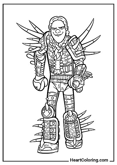 Desenho temático Tuffnut com armadura — download gratuito