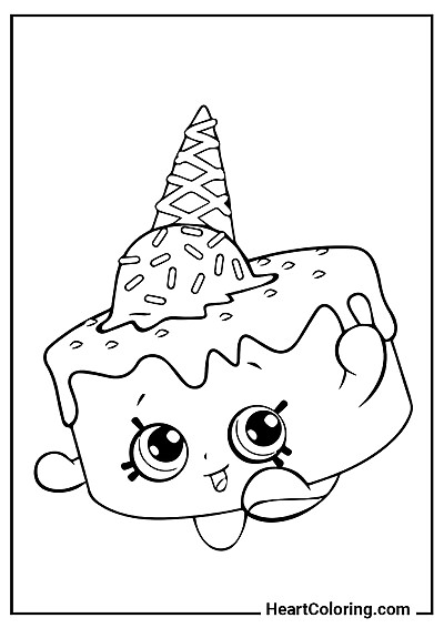 Shopkins Gâteau — coloriage créatif à imprimer