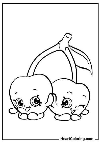 Coloriage Shopkins Cerise — parfait pour les loisirs créatifs