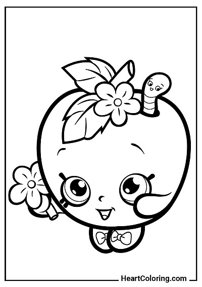Coloriage Shopkins Pomme — facile et rapide à imprimer