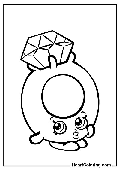 Coloriage Shopkins Bague Diamant — inspiré de la série "Coloriage Shopkins"