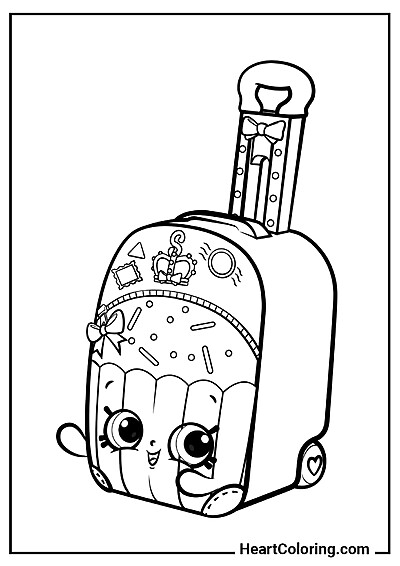 Coloriage pour enfants : Shopkins Valise