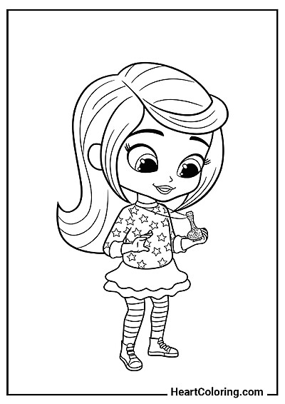 Leah con la sua lampada magica — disegno creativo per bambini