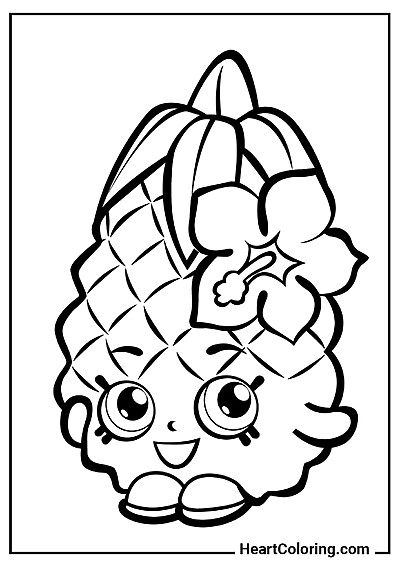 Shopkins Ananas — coloriage gratuit, sans inscription