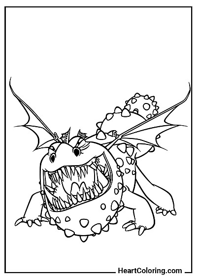 Meatlug zangado — pintura criativa com temas de "Desenhos de Como Treinar o Seu Dragão para Colorir"