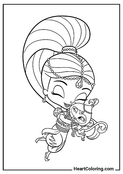 Shimmer con la scimmia Tala — disegno facile da stampare